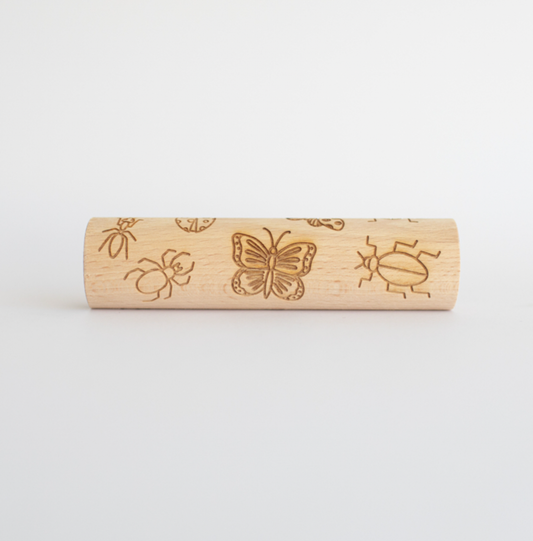 Rullo di legno con motivo insetti