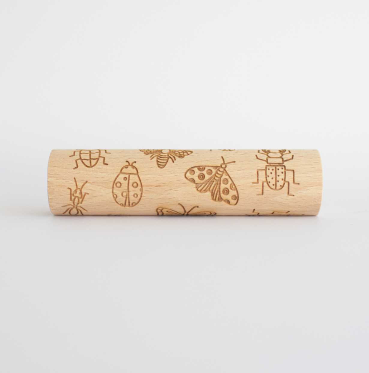 Rullo di legno con motivo insetti