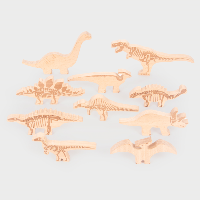 Wooden dino set