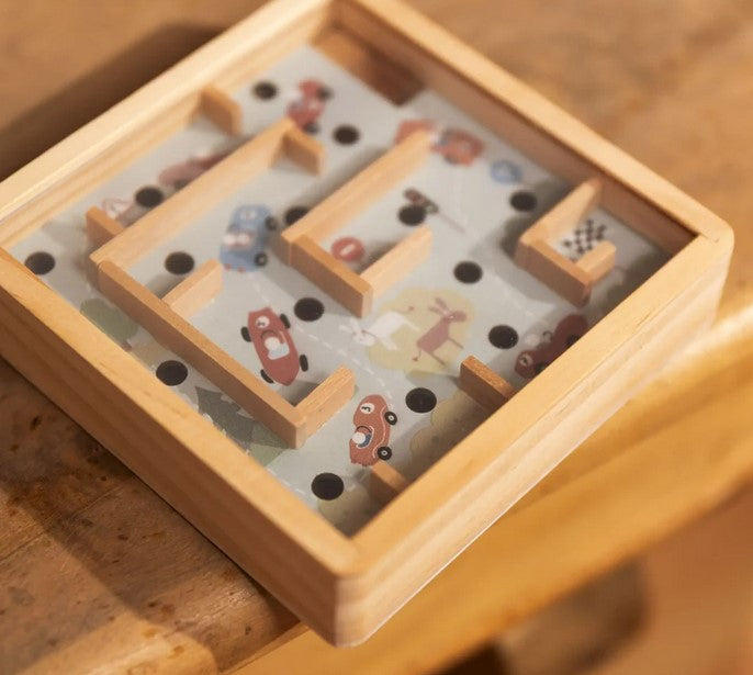 Mini wooden labyrinth