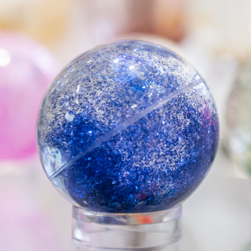 Sensory rainbow glitter balls
