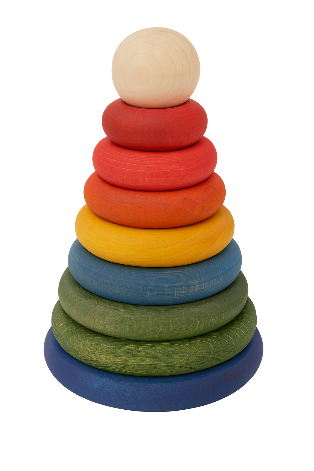 Piramide rotonda arcobaleno impilabile Montessori