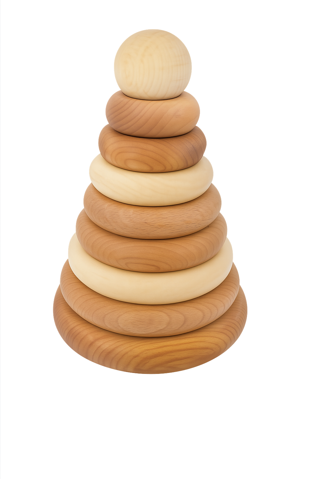 Piramide rotonda al naturale impilabile Montessori