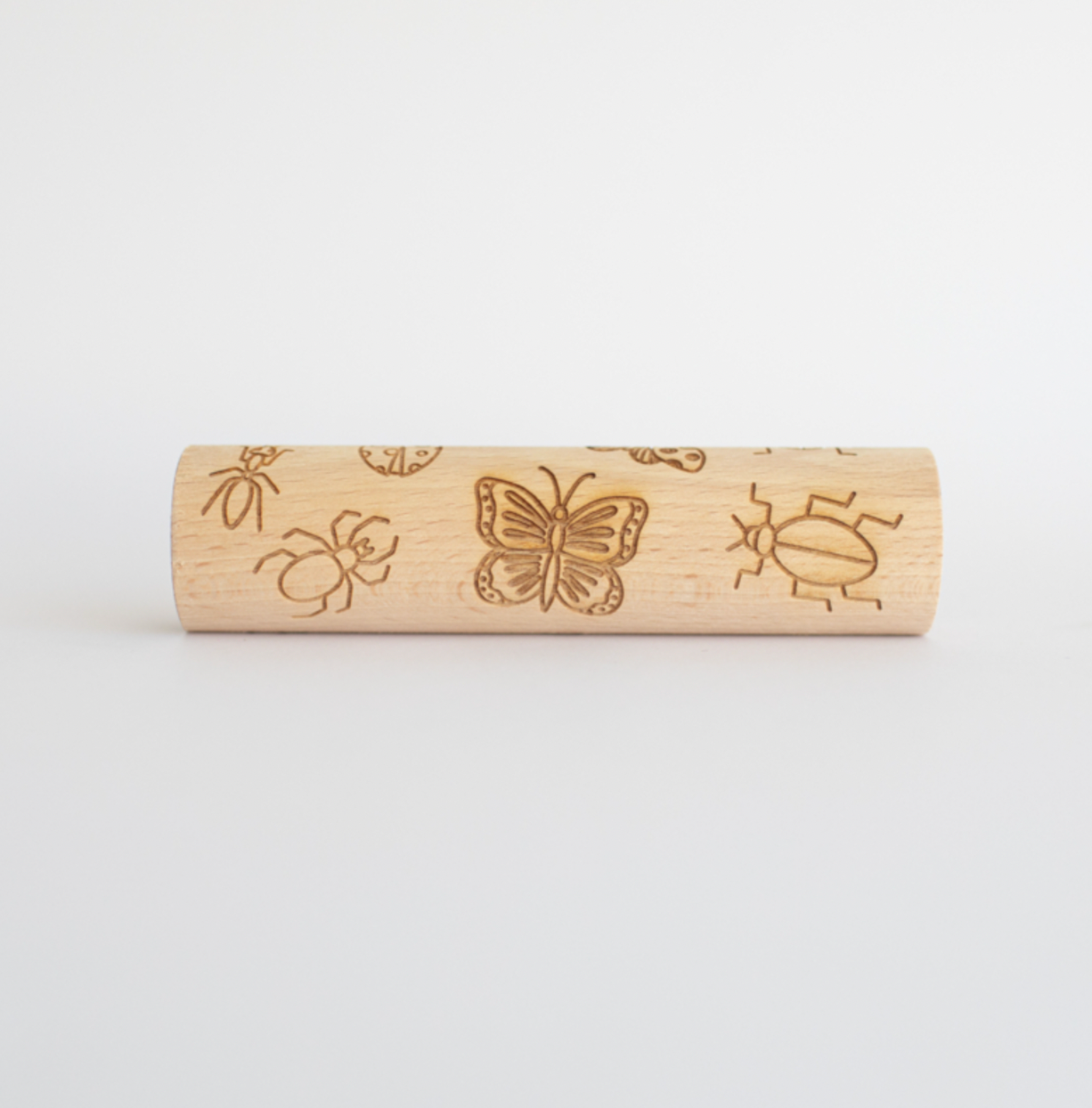 Rullo di legno con motivo insetti