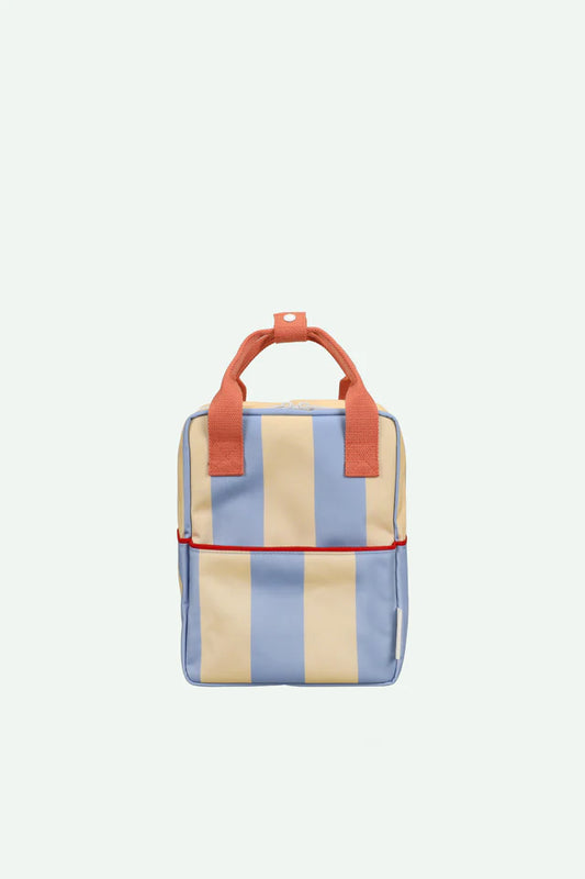 backpack small | stripes | cloud blue + twiggy beige