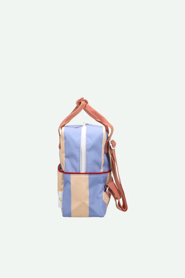 backpack small | stripes | cloud blue + twiggy beige
