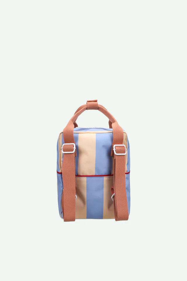 backpack small | stripes | cloud blue + twiggy beige