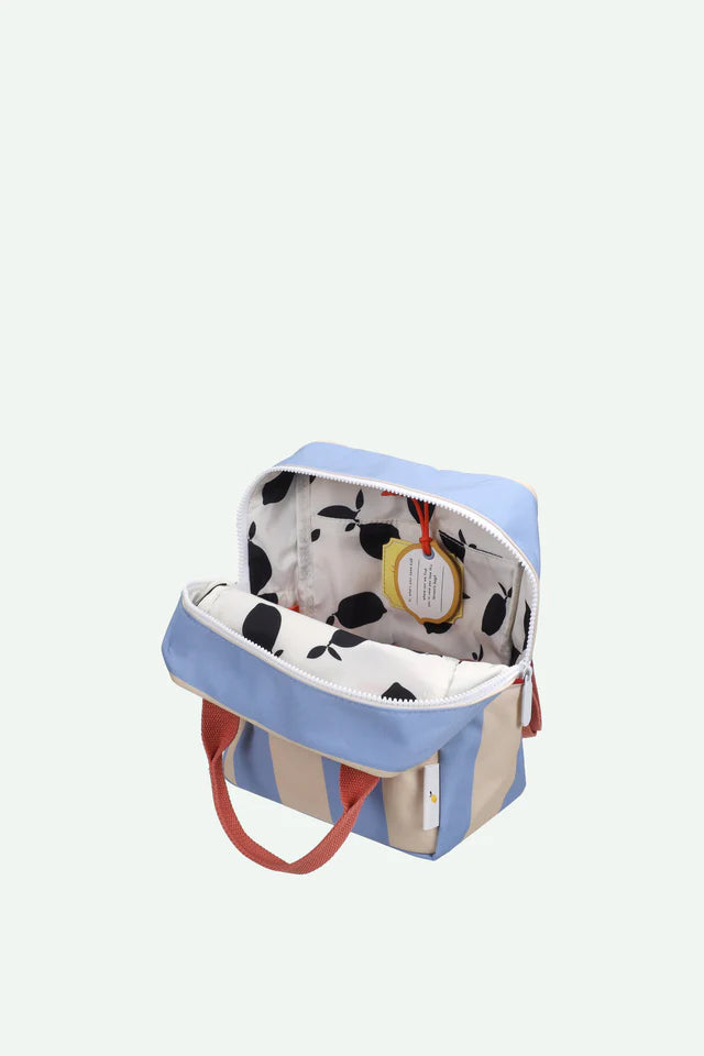 backpack small | stripes | cloud blue + twiggy beige