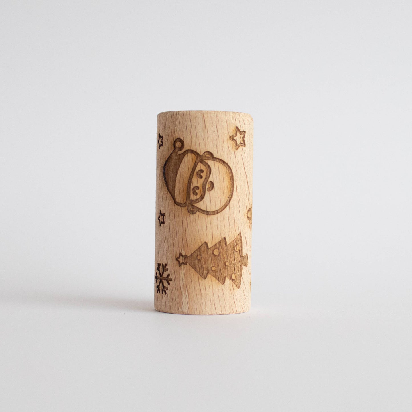 Rullo di legno natalizio 6 cm