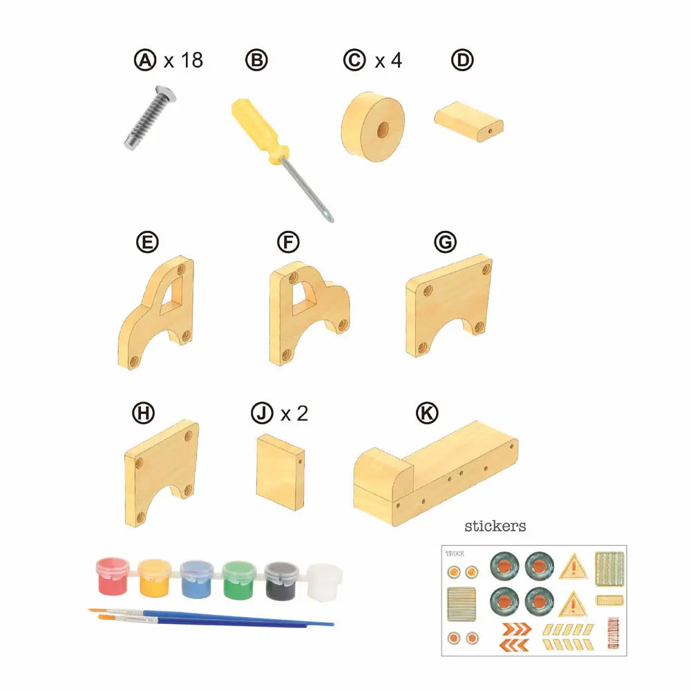 Build-your-own wooden truck