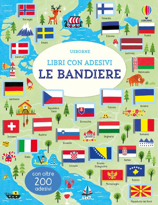 Le bandiere. Con adesivi.
