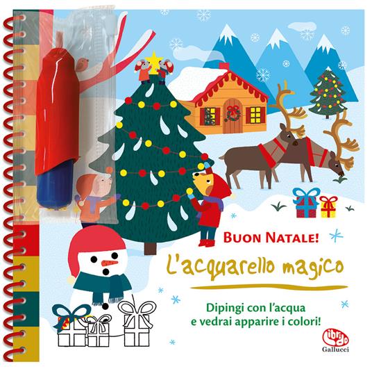 Buon Natale! L'acquarello magico. Ediz. a spirale. Con pennello magico
