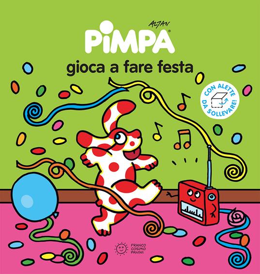 Pimpa gioca a fare festa.