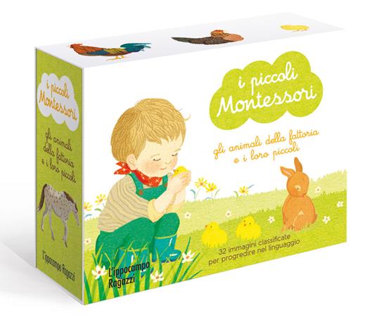 Gli animali della fattoria e i loro piccoli. I piccoli Montessori.. Con 32 Carte