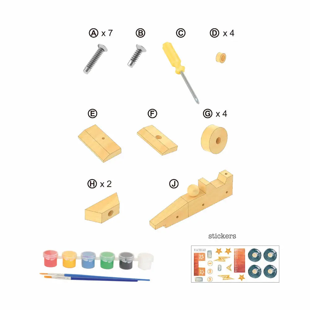 Build-your-own wooden race car