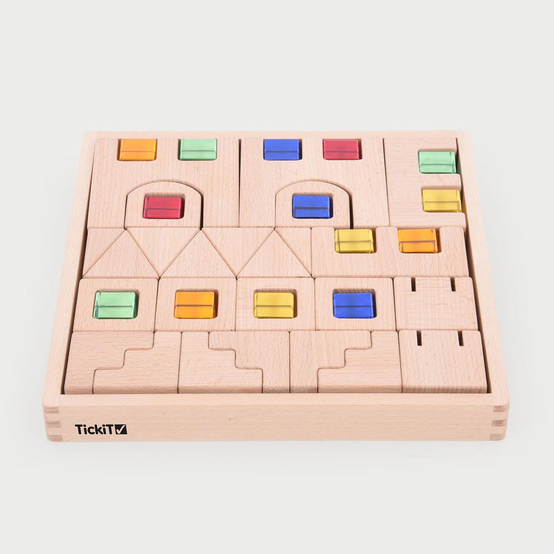 Wooden building gem blocks