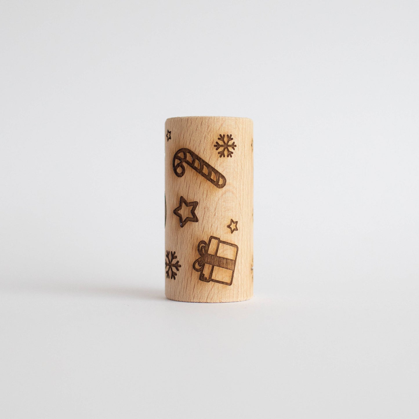 Rullo di legno natalizio 6 cm