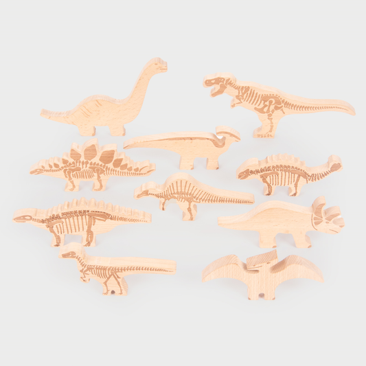 Wooden dino set