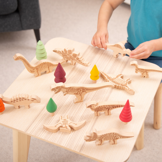 Wooden dino set
