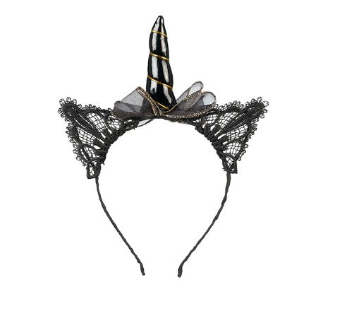 Cerchietto unicorno nero Glynda