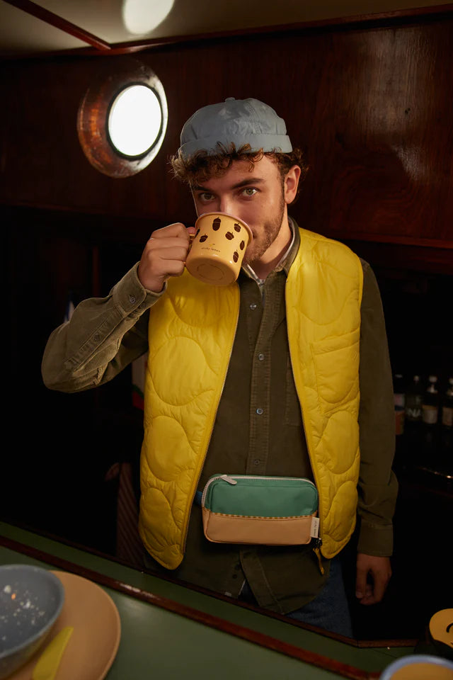 fanny pack | colourblocking | aquatic green + sandy yellow