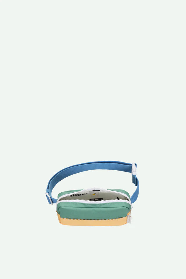 fanny pack | colourblocking | aquatic green + sandy yellow
