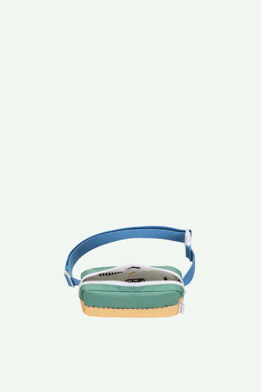 fanny pack | colourblocking | aquatic green + sandy yellow