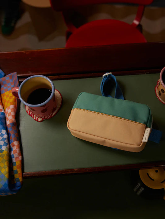 fanny pack | colourblocking | aquatic green + sandy yellow