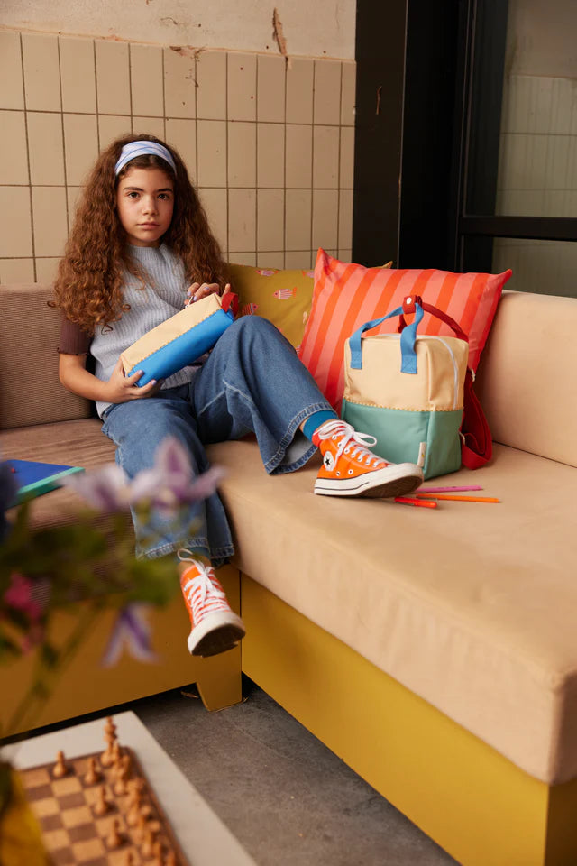 pencil case | colourblocking | sandy yellow + radar blue