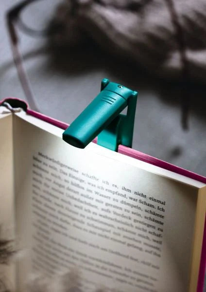 Mini lampada da lettura con clip - nera
