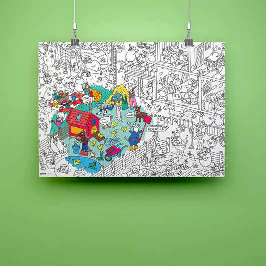 Poster da colorare Crazy Farm