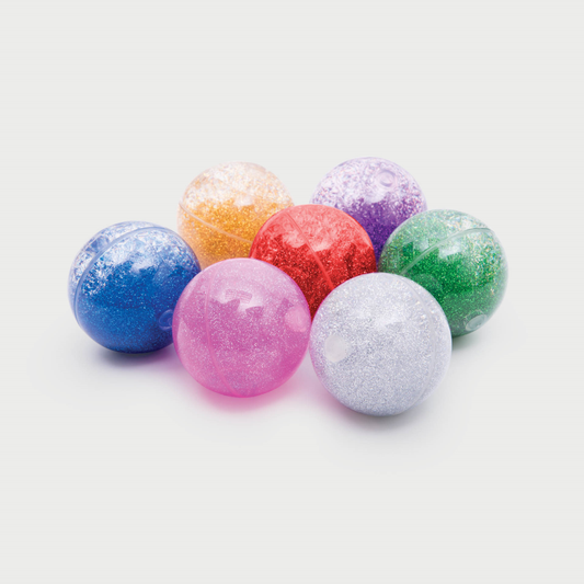 Sensory rainbow glitter balls